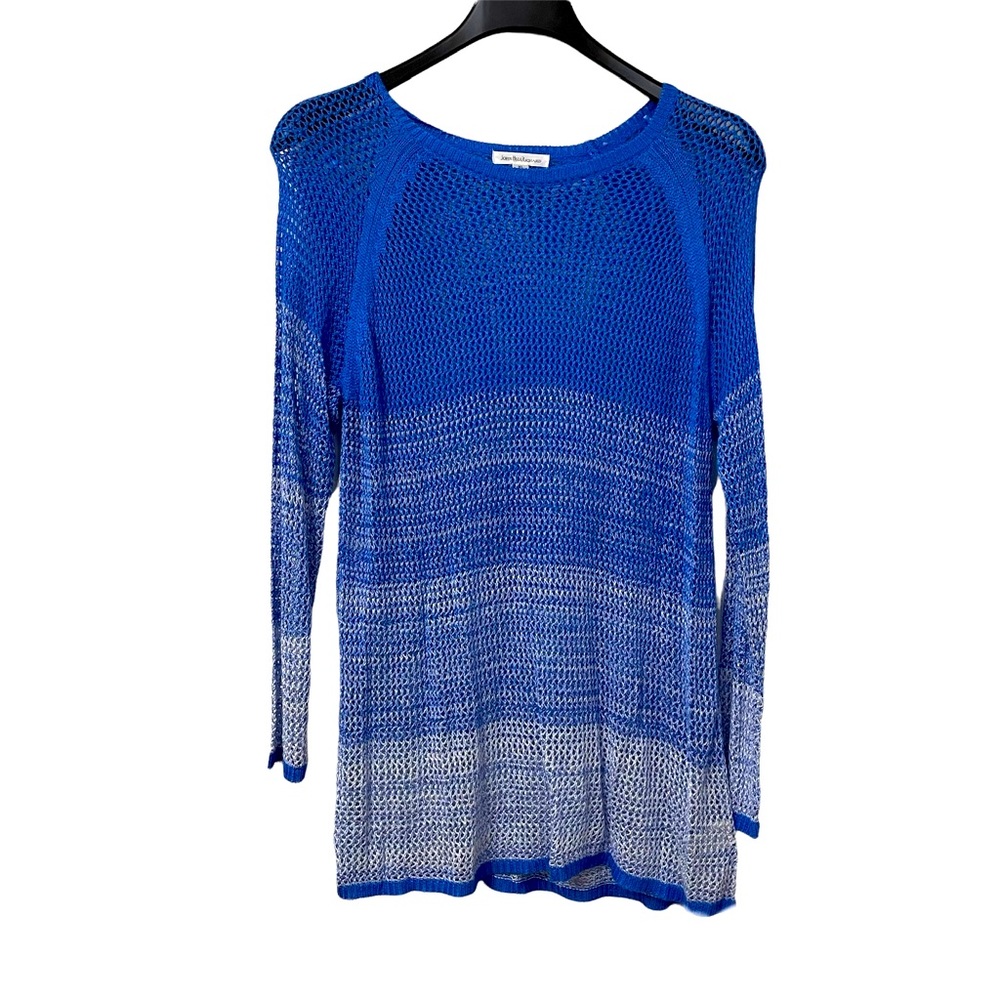 JOHN PAUL RICHARD| OPEN KNIT SWEATER | BLUE/WHITE | SZ XL | NWT